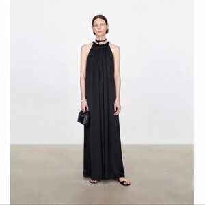 Elegant Black Halter Maxi Dress